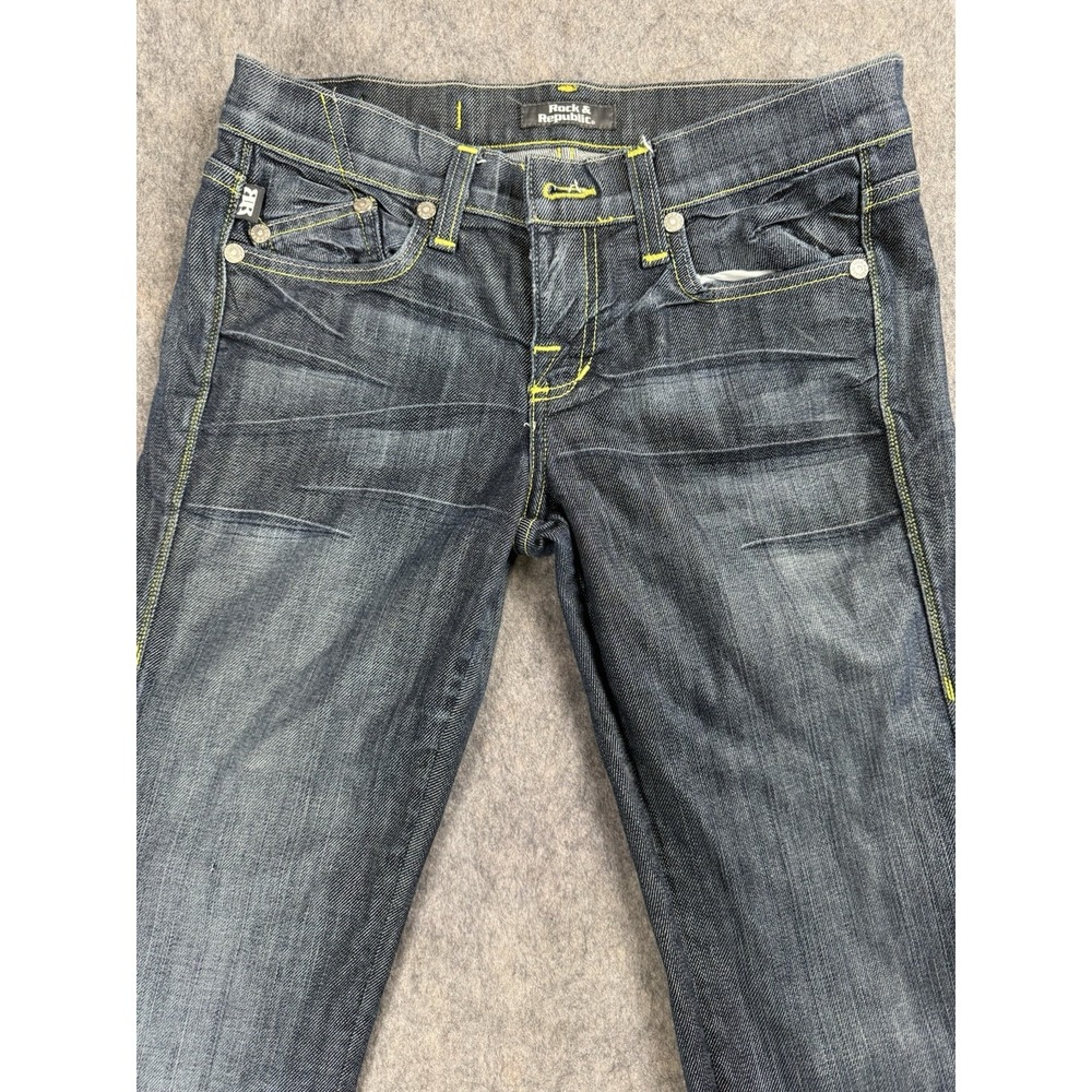 Rock & Republic Costello Jeans Women's 26 Dark Wash Straight Leg Denim - Picture 3 of 13